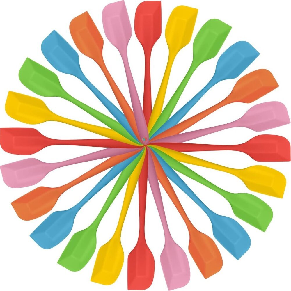 24 Pcs Mini Silicone Spatulas Bulk 8.3 Inch Heat Resistant Scrapers Rubber Spatu